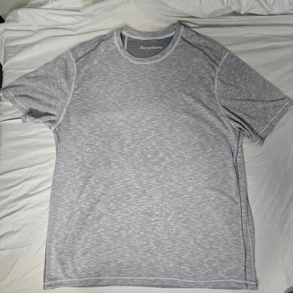 Tommy Bahama Gray Short Sleeve Tee, See Mesurements No Tag. Large?